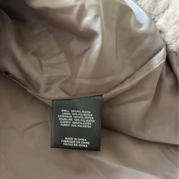 Rachel Zoe Teddy Jacket - Tan Size S Sleeveless Faux Fur - Picture 8 of 8